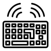 icono de teclado en el lugar de trabajo, estilo de esquema vector