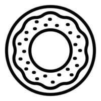 Frosted donut icon, outline style vector