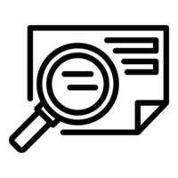 Search file icon outline vector. Document paper vector