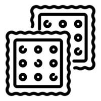 Two crackers icon, outline style vector