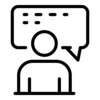 icono de comunicación de chat de oficina, estilo de esquema vector