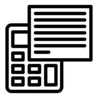 Finance calculator icon outline vector. Business data vector