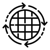 icono de actividad de traductor global, estilo de esquema vector