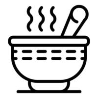 icono de copos de cereal caliente, estilo de esquema vector