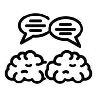 Brain translation communication icon, outline style vector