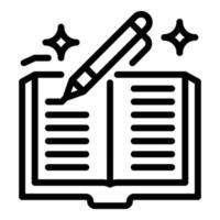 Writing translation icon, outline style vector