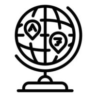 Global speech translator icon, outline style vector