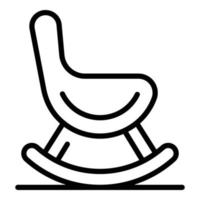 vector de contorno de icono de silla mecedora para niños. relajarse columpio