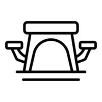 Park picnic bench icon outline vector. Wood table vector