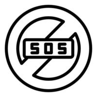 Sos restricted icon outline vector. Emergency call vector