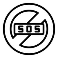 Sos restricted icon outline vector. Emergency call vector