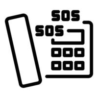 Sos call icon outline vector. Emergency button vector