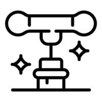 Corkscrew and cork icon, outline style vector