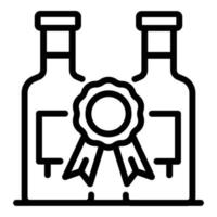 Two bottles and reward icon, outline style vector