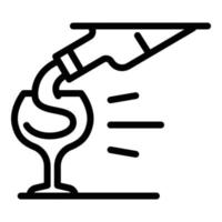 Pour into a glass icon, outline style vector