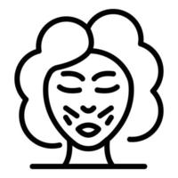 Laser face hair removal icon, outline style vector