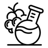 Grapes and flask icon, outline style vector