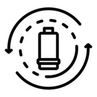 Recycling batteries icon, outline style vector