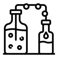 Process of obtaining alcohol icon, outline style vector