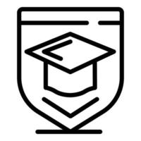 Graduated hat notary icon, outline style vector