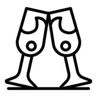 Two clinking glasses icon, outline style vector