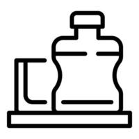 Bottle of alcohol and a glass icon, outline style vector