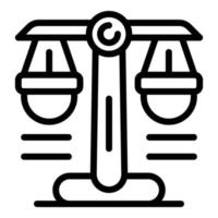 Notary judge balance icon, outline style vector