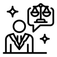 Prosecutor balance justice icon, outline style vector