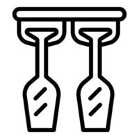 Hanger for a glass icon, outline style vector