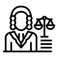 Prosecutor balance icon, outline style vector