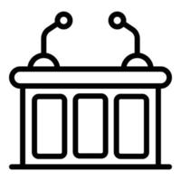 Lawyer stand icon, outline style vector