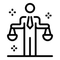 Prosecutor justice balance icon, outline style vector