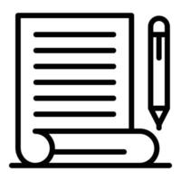 Judgment pen paper icon, outline style vector