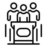 Judgment stand icon, outline style vector