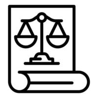 Prosecutor document icon, outline style vector