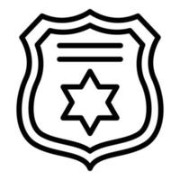 icono de escudo del fiscal, estilo de esquema vector