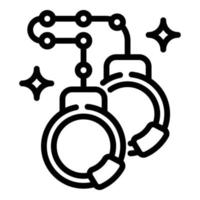 Steel handcuffs icon, outline style vector