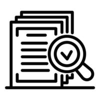 Notary approved document icon, outline style vector