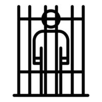 Prison in gate icon, outline style vector