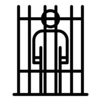 Prison in gate icon, outline style vector