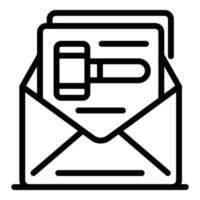 Judge letter decision icon, outline style vector