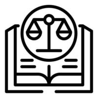 Judge book icon, outline style vector