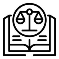 Judge book icon, outline style vector