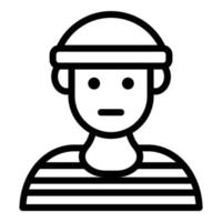 Prison young man icon, outline style vector