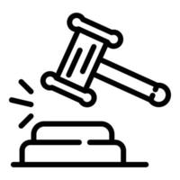 Judge gavel icon, outline style vector