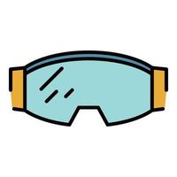 Ski goggles icon color outline vector