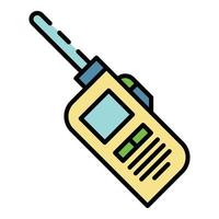 Walkie talkie icon color outline vector