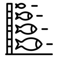 Ichthyology measurement icon, outline style vector