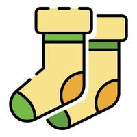 Winter socks icon color outline vector