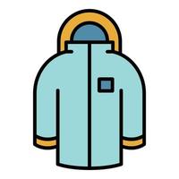 Winter jacket icon color outline vector